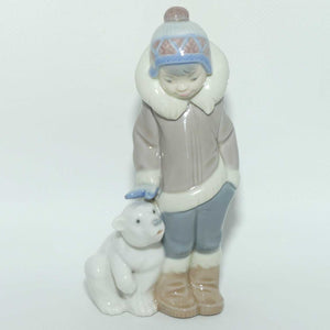 Lladro figure Eskimo Boy with Pet | Boy with Polar Bear Cub | #5238