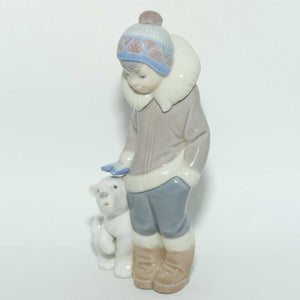 Lladro figure Eskimo Boy with Pet | Boy with Polar Bear Cub | #5238