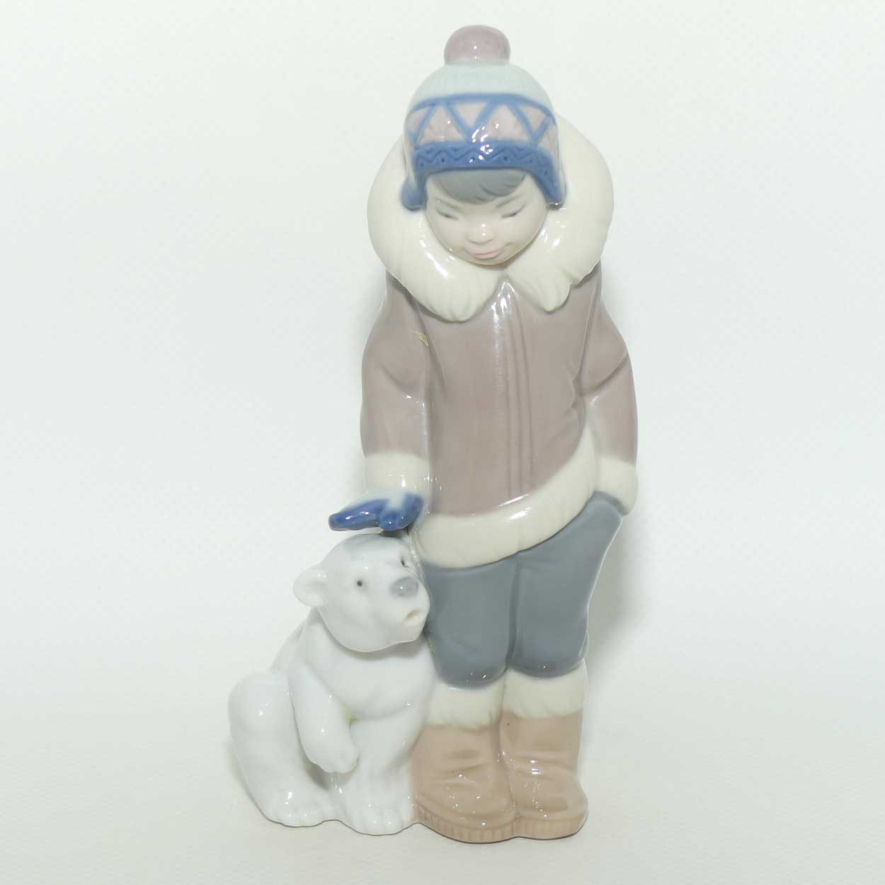 Lladro figure Eskimo Boy with Pet | Boy with Polar Bear Cub | #5238 | #3  | boxed