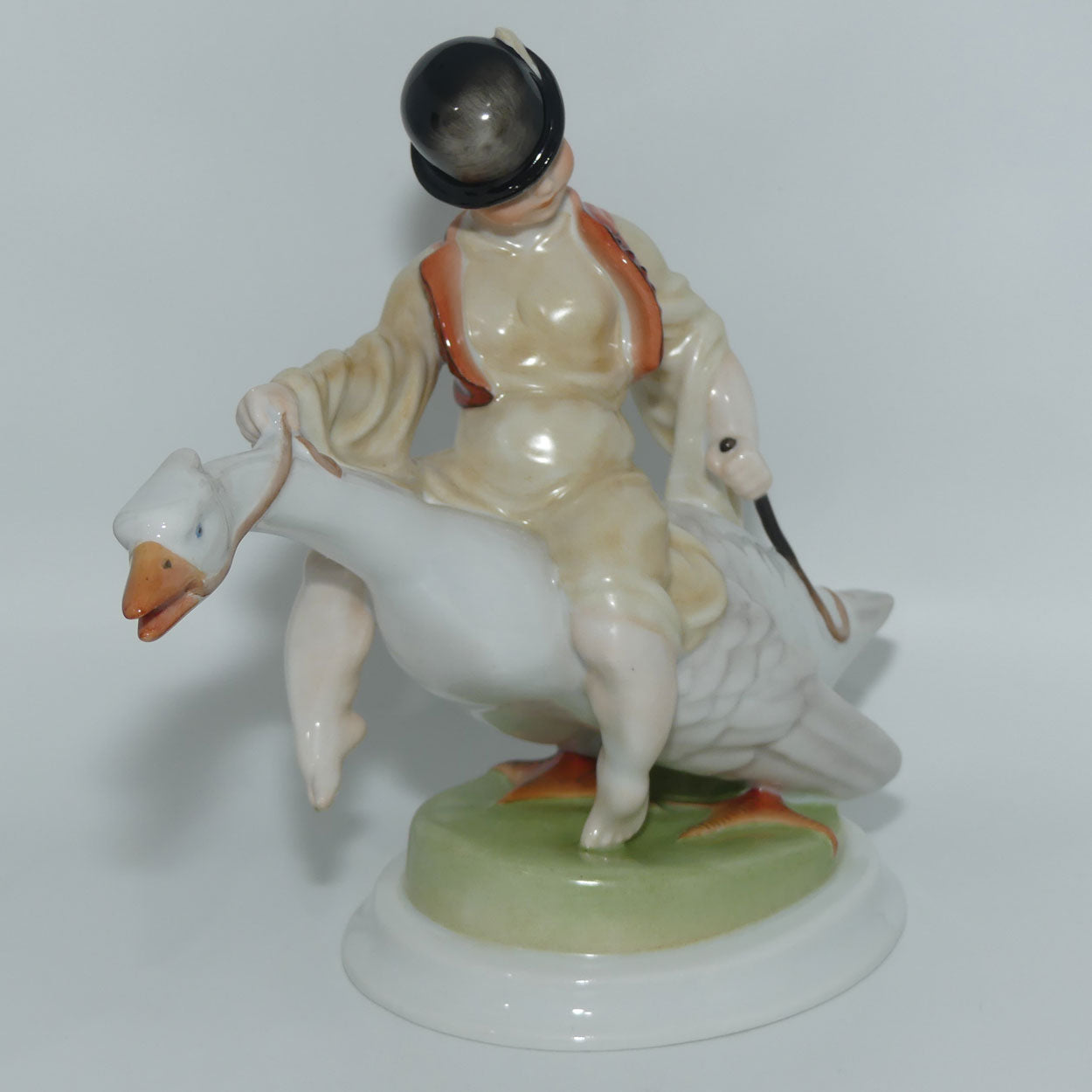 Herend Hungary figure Boy Riding Goose | 5515 | Large