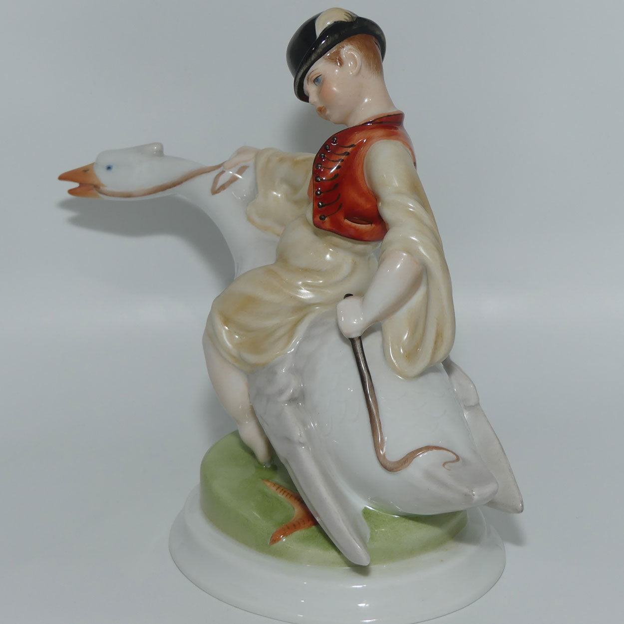 Herend Hungary figure Boy Riding Goose | 5515 | Large