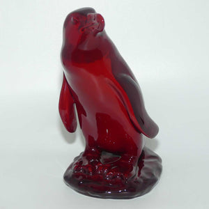 #585 Royal Doulton Flambe Peruvian Penguin on Rock | Medium