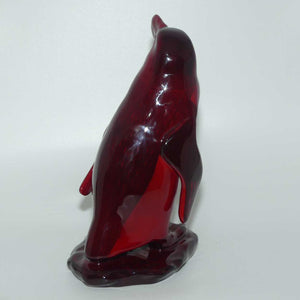 #585 Royal Doulton Flambe Peruvian Penguin on Rock | Medium