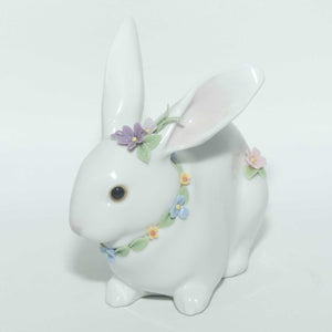 Lladro figure Attentive Bunny with Flowers #6098