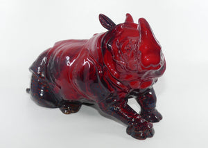 #0615 Royal Doulton Flambe Rhinoceros | Lying