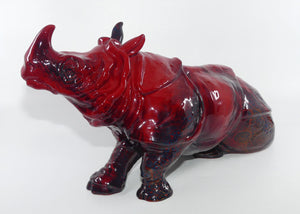 #0615 Royal Doulton Flambe Rhinoceros | Lying