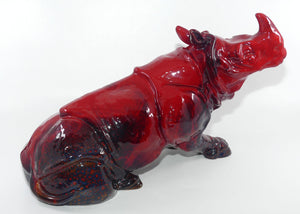 #0615 Royal Doulton Flambe Rhinoceros | Lying