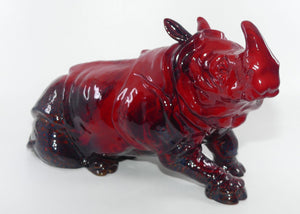 #0615 Royal Doulton Flambe Rhinoceros | Lying