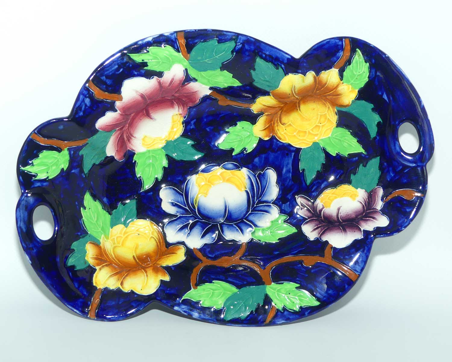 Maling twin handle oval tray Peona | Deep Blue 6504