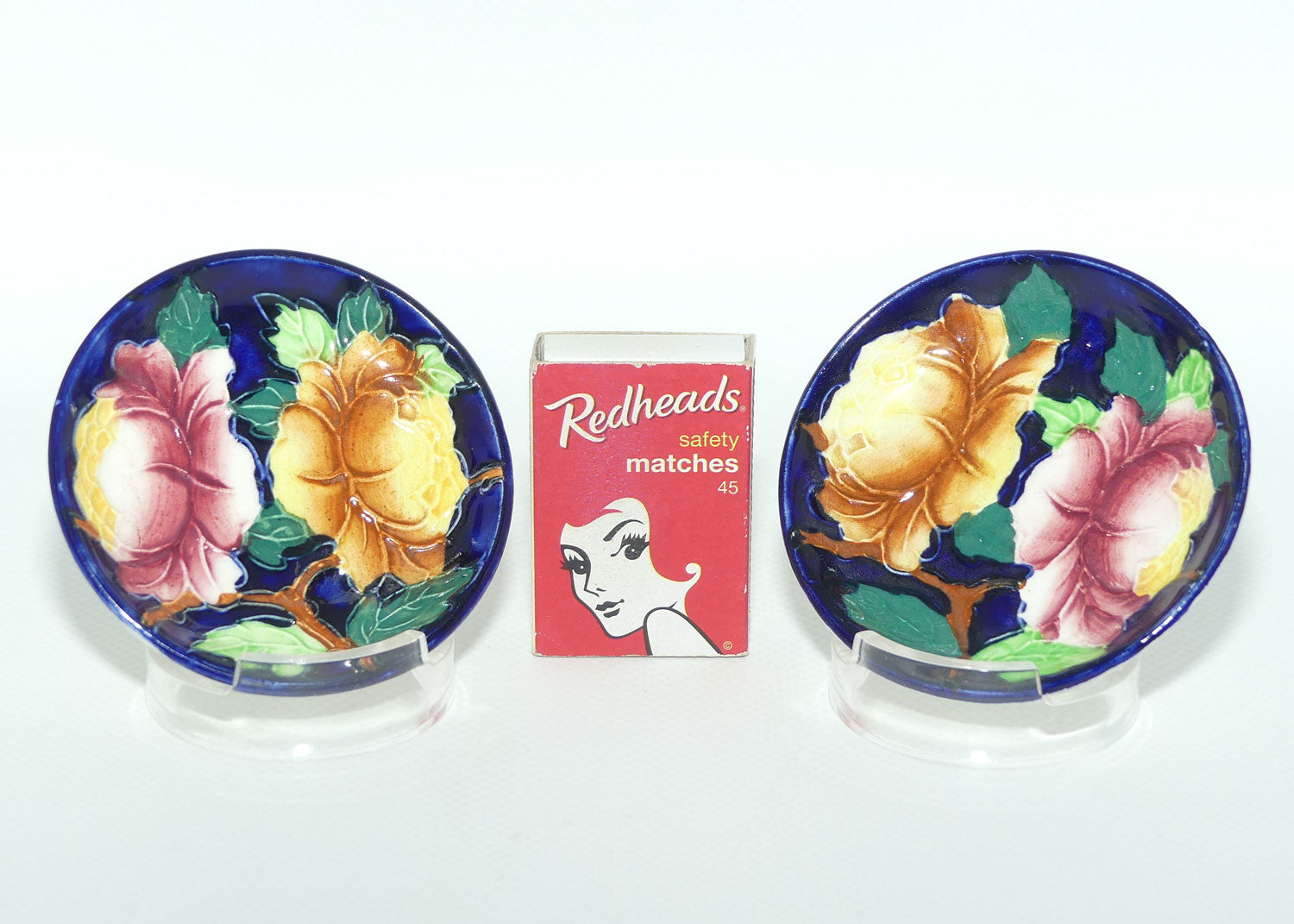 Maling pair of Butter Dishes | Peona | Deep Blue 6504