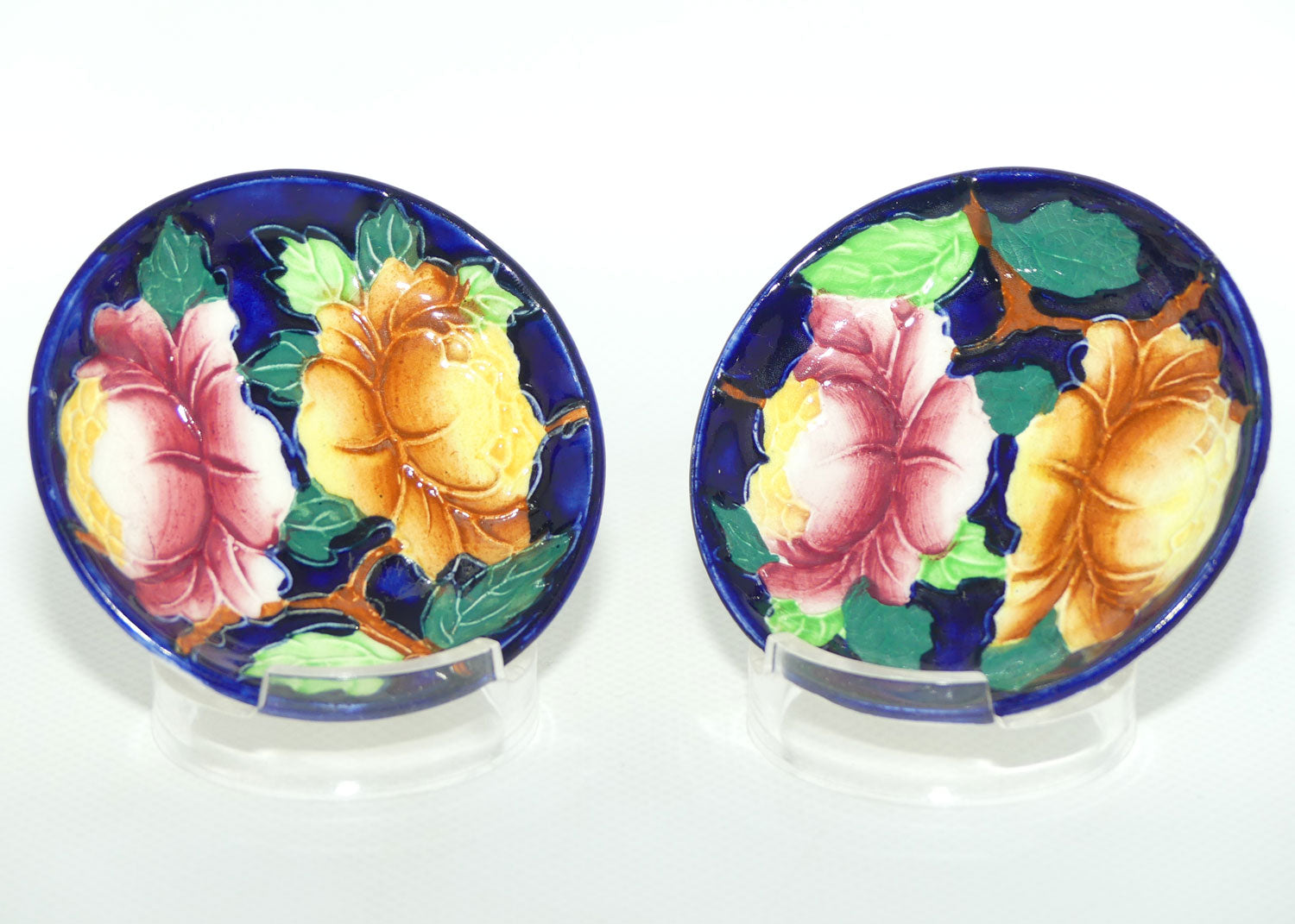 Maling pair of Butter Dishes | Peona | Deep Blue 6504