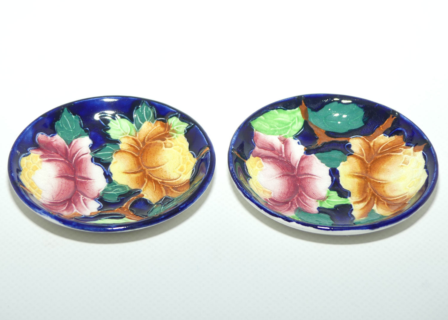 Maling pair of Butter Dishes | Peona | Deep Blue 6504
