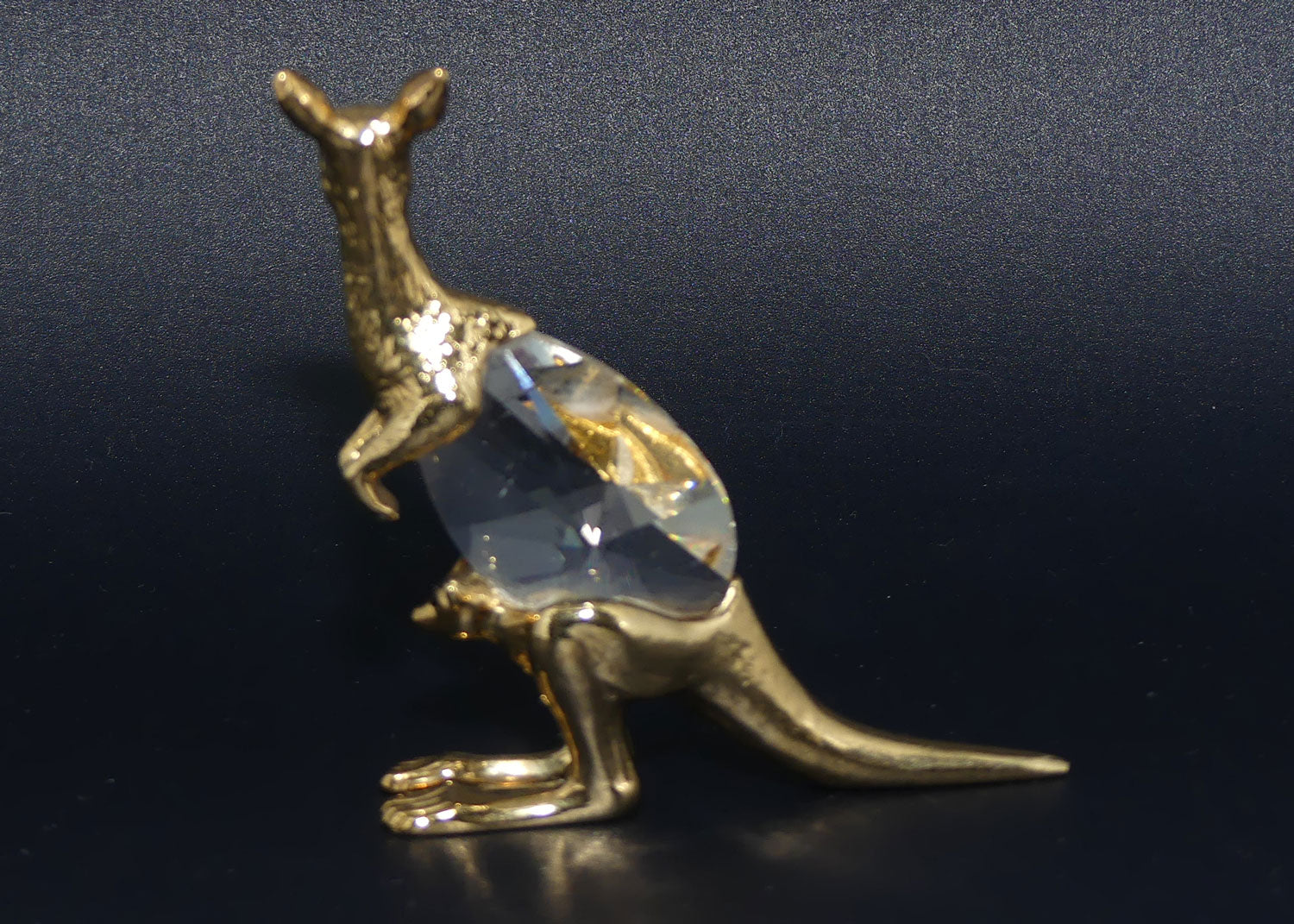 Lencia Austria | Star Collection crystal figure | 66.047 Kangaroo and Joey | boxed