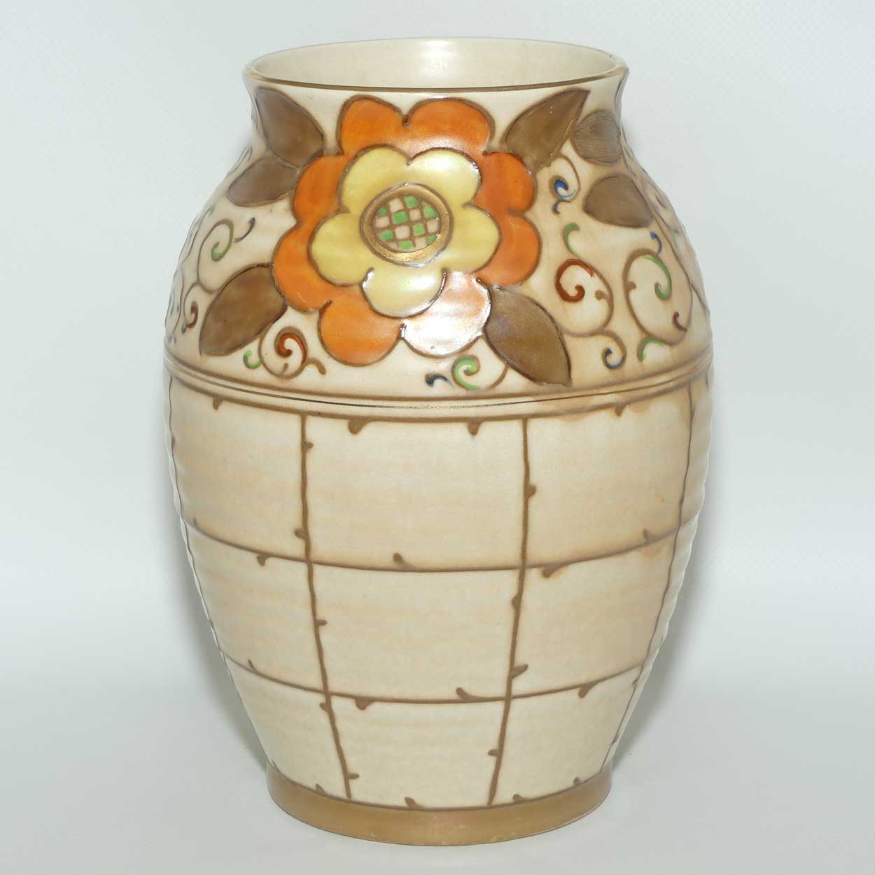 Bursley Ware Charlotte Rhead Trellis vase | Shape 672