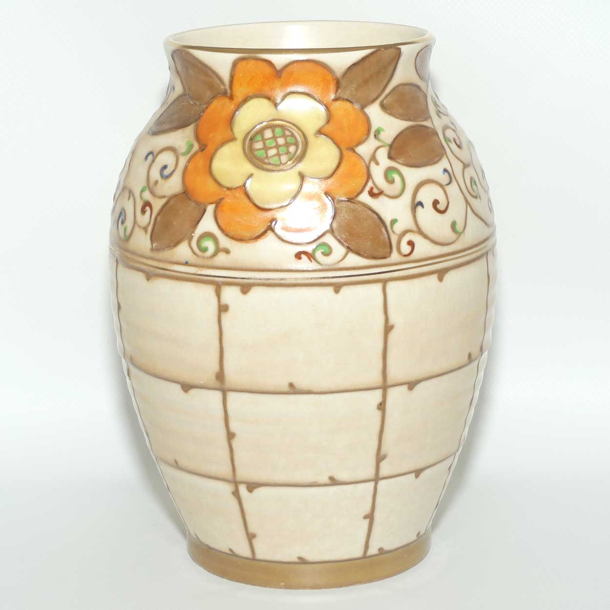 Bursley Ware Charlotte Rhead Trellis vase | Shape 672