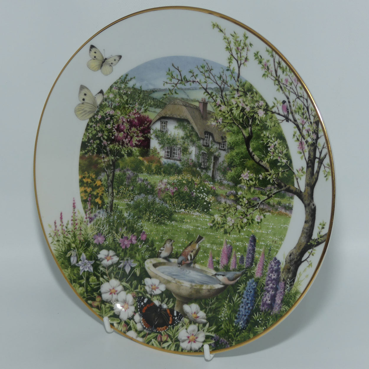 Royal Worcester for Franklin Porcelain | Peter Barnett | Months series | plate #6 | June in a Country Garden