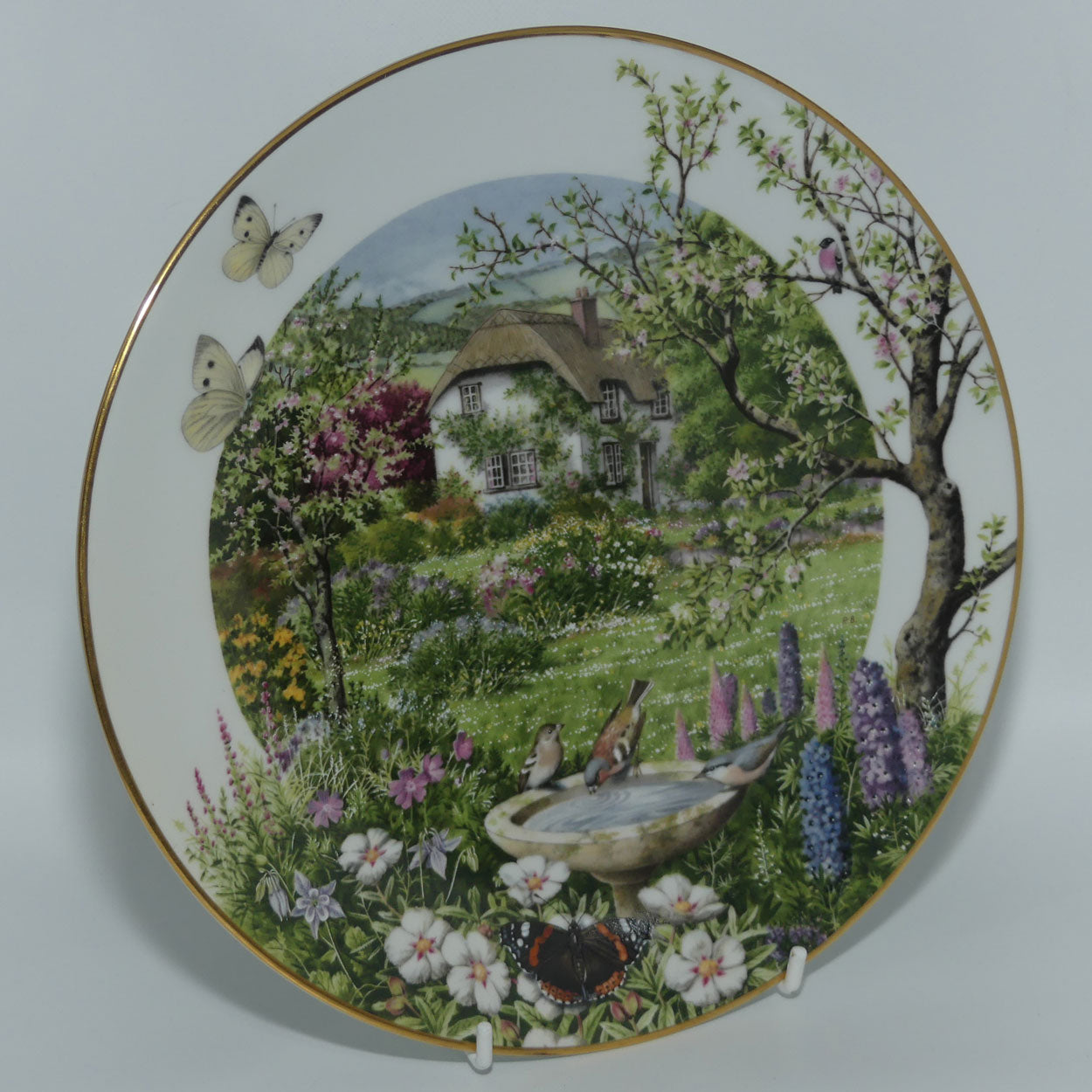 Royal Worcester for Franklin Porcelain | Peter Barnett | Months series | plate #6 | June in a Country Garden