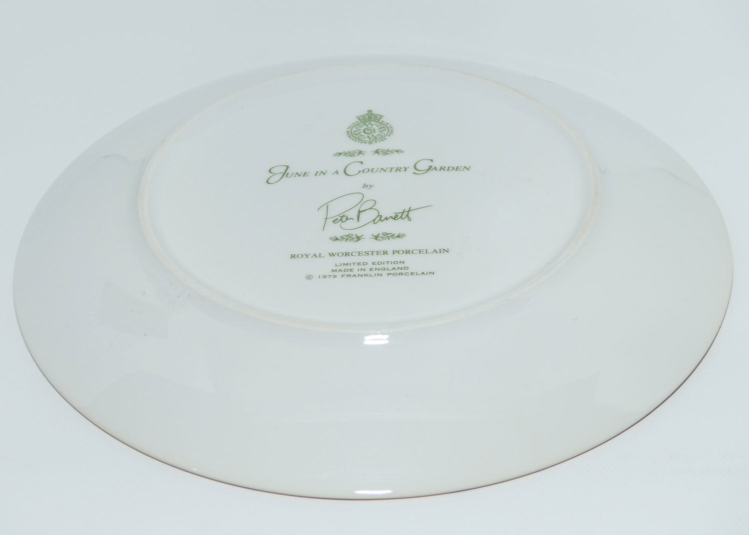 Royal Worcester for Franklin Porcelain | Peter Barnett | Months series | plate #6 | June in a Country Garden