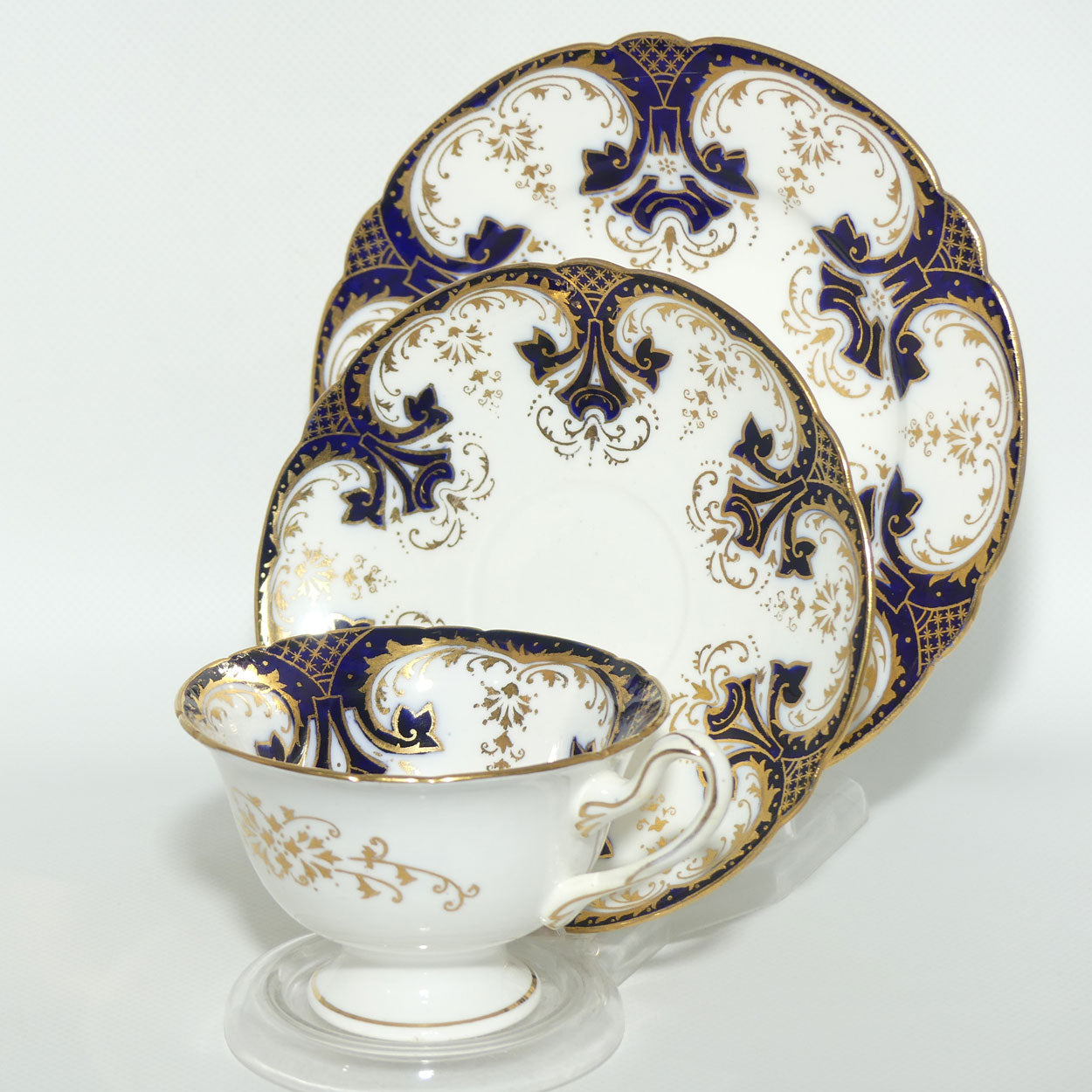 Shelley Gainsborough shape Navy Blue and Gold pattern trio | 7084