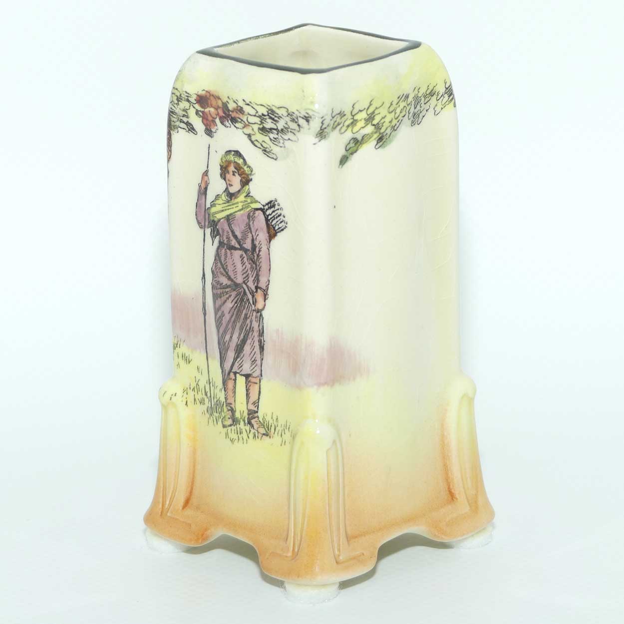 Royal Doulton Under the Greenwood Tree | Robin Hood vase | Shape 7349 | Maid Marion D6094