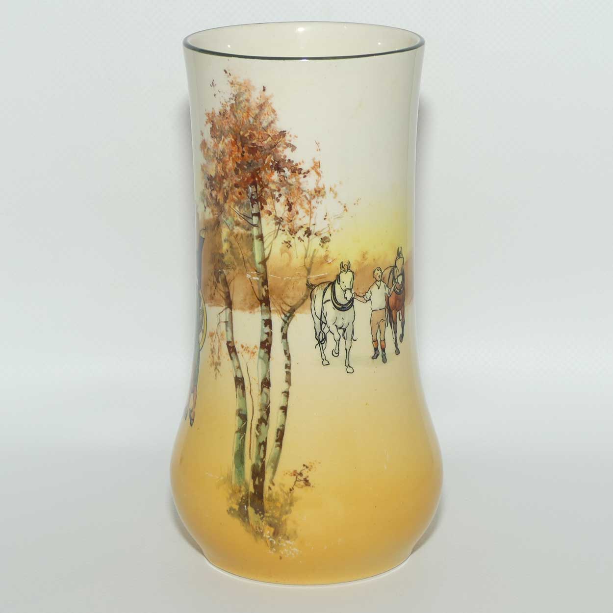 Royal Doulton Coaching Days cylindrical vase | Shape 7502 | 18cm tall