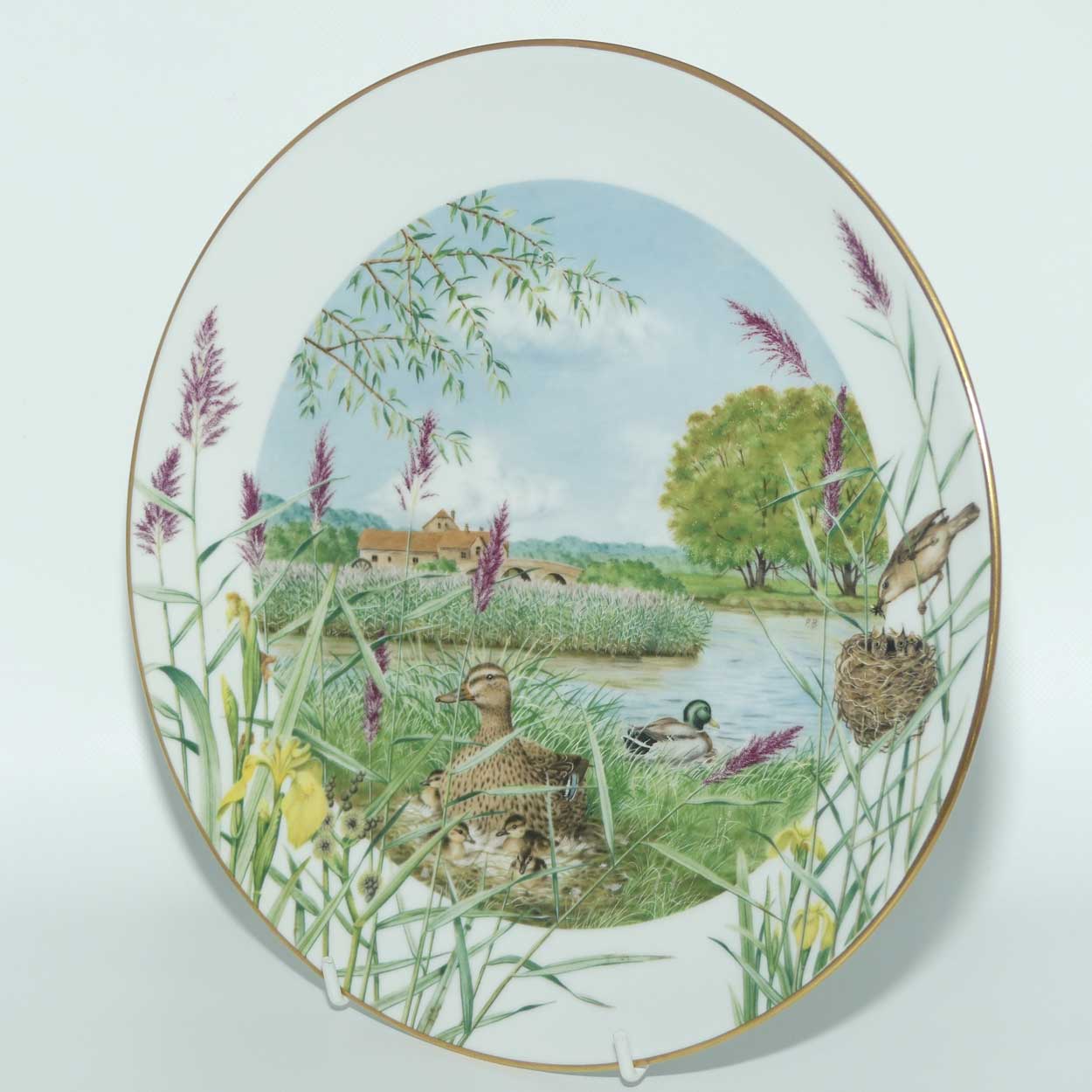 Royal Worcester for Franklin Porcelain | Peter Barnett | Months series | plate #7 | July Beside the River