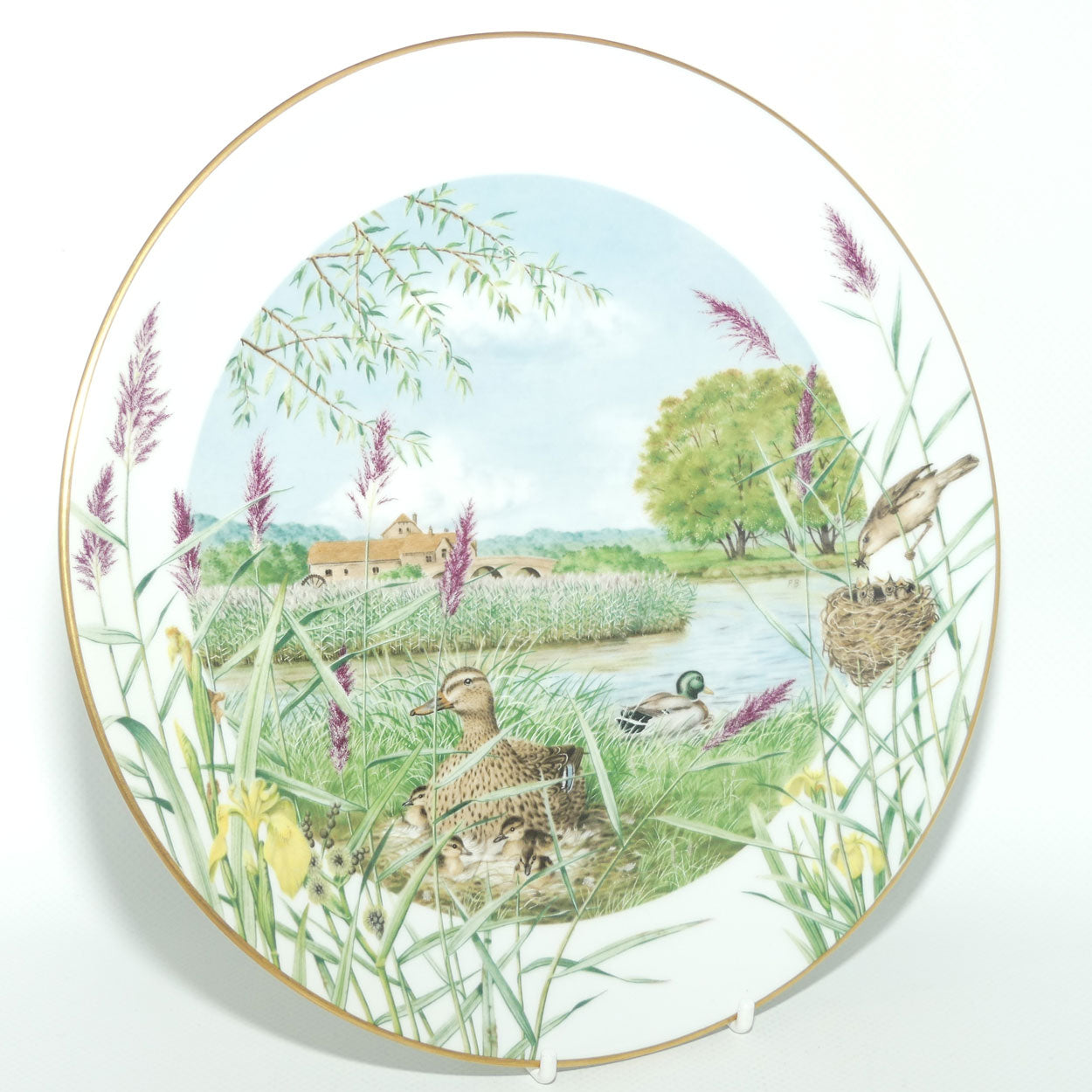 Royal Worcester for Franklin Porcelain | Peter Barnett | Months series | plate #7 | July Beside the River