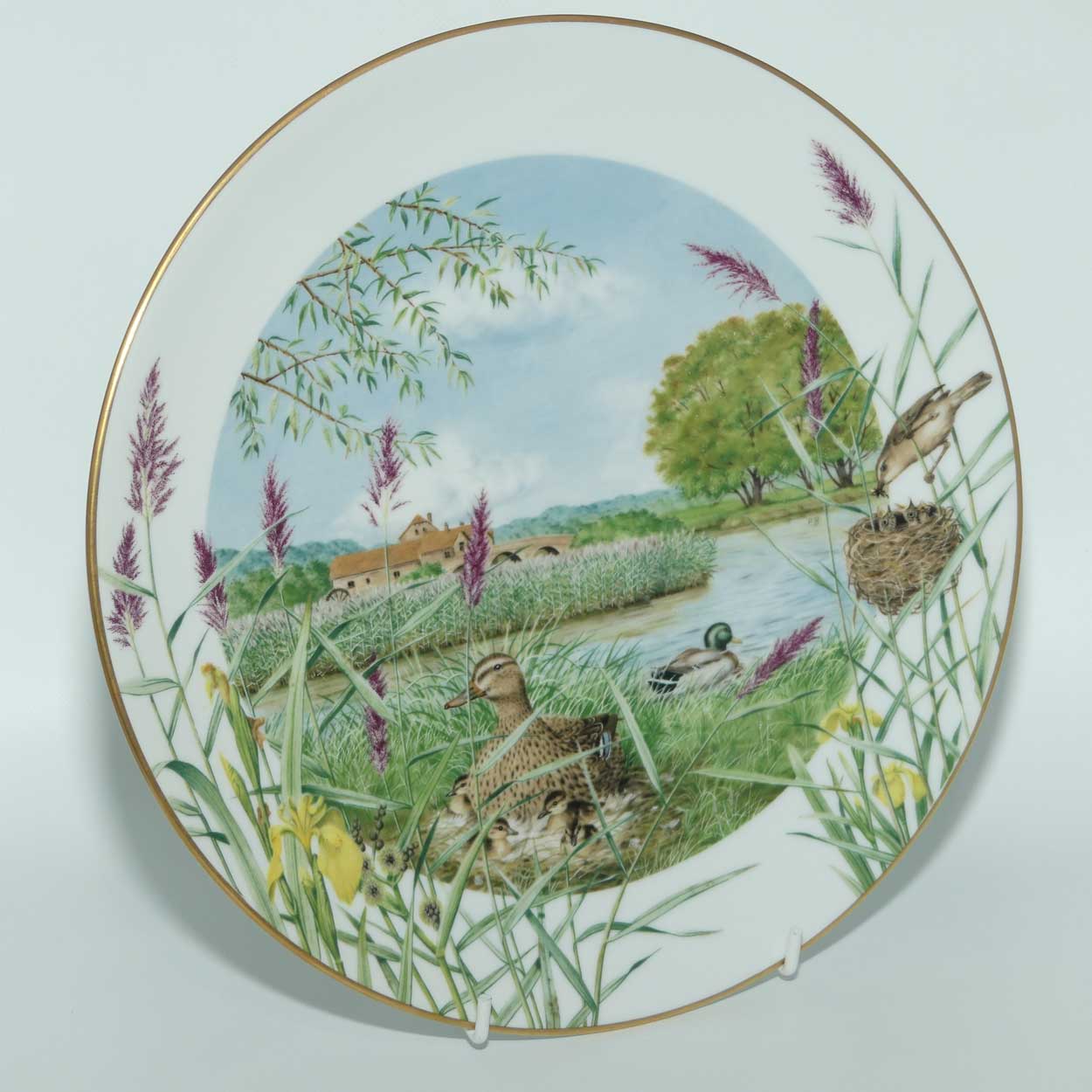 Royal Worcester for Franklin Porcelain | Peter Barnett | Months series | plate #7 | July Beside the River