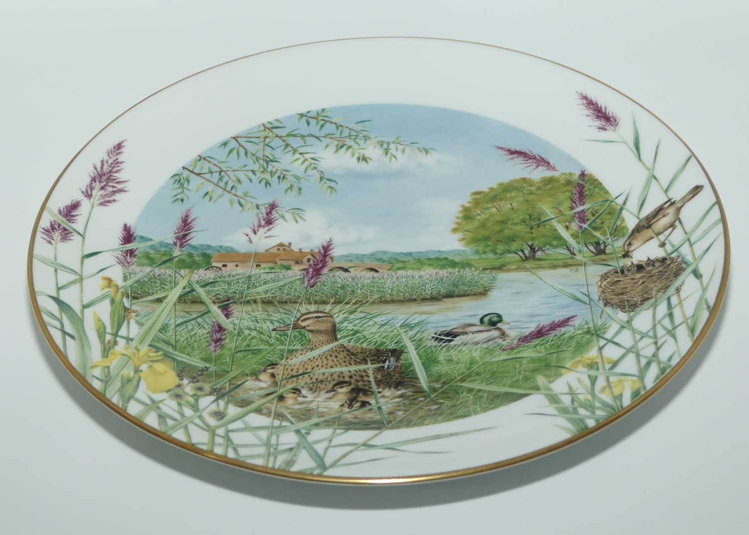 Royal Worcester for Franklin Porcelain | Peter Barnett | Months series | plate #7 | July Beside the River