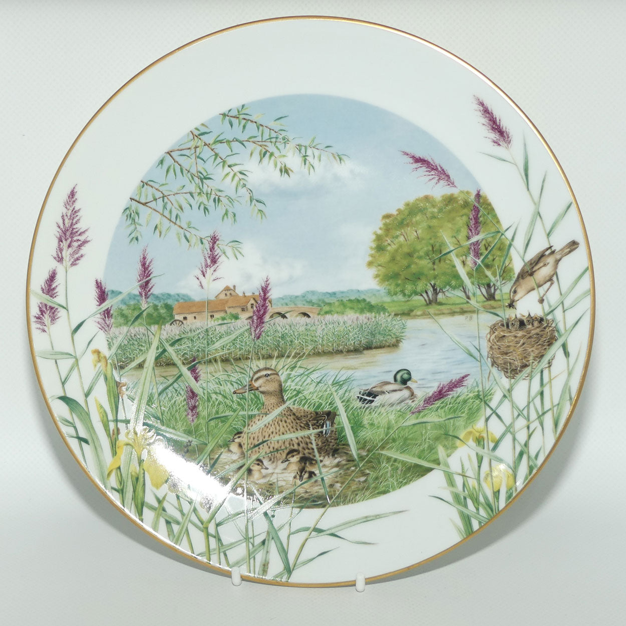 Royal Worcester for Franklin Porcelain | Peter Barnett | Months series | plate #7 | July Beside the River