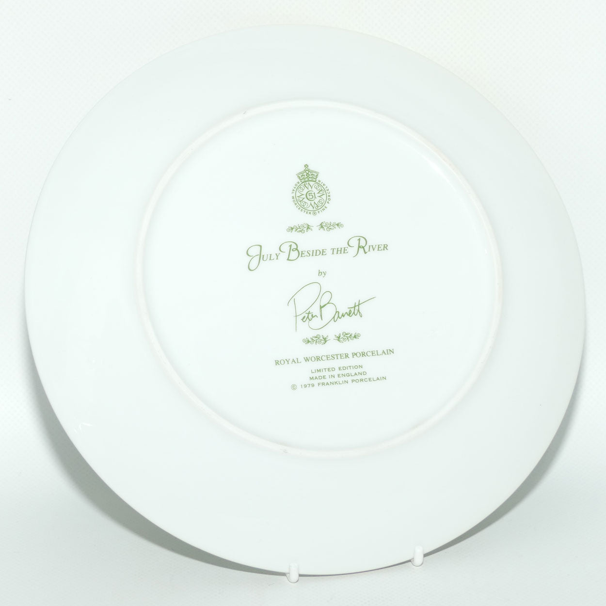 Royal Worcester for Franklin Porcelain | Peter Barnett | Months series | plate #7 | July Beside the River