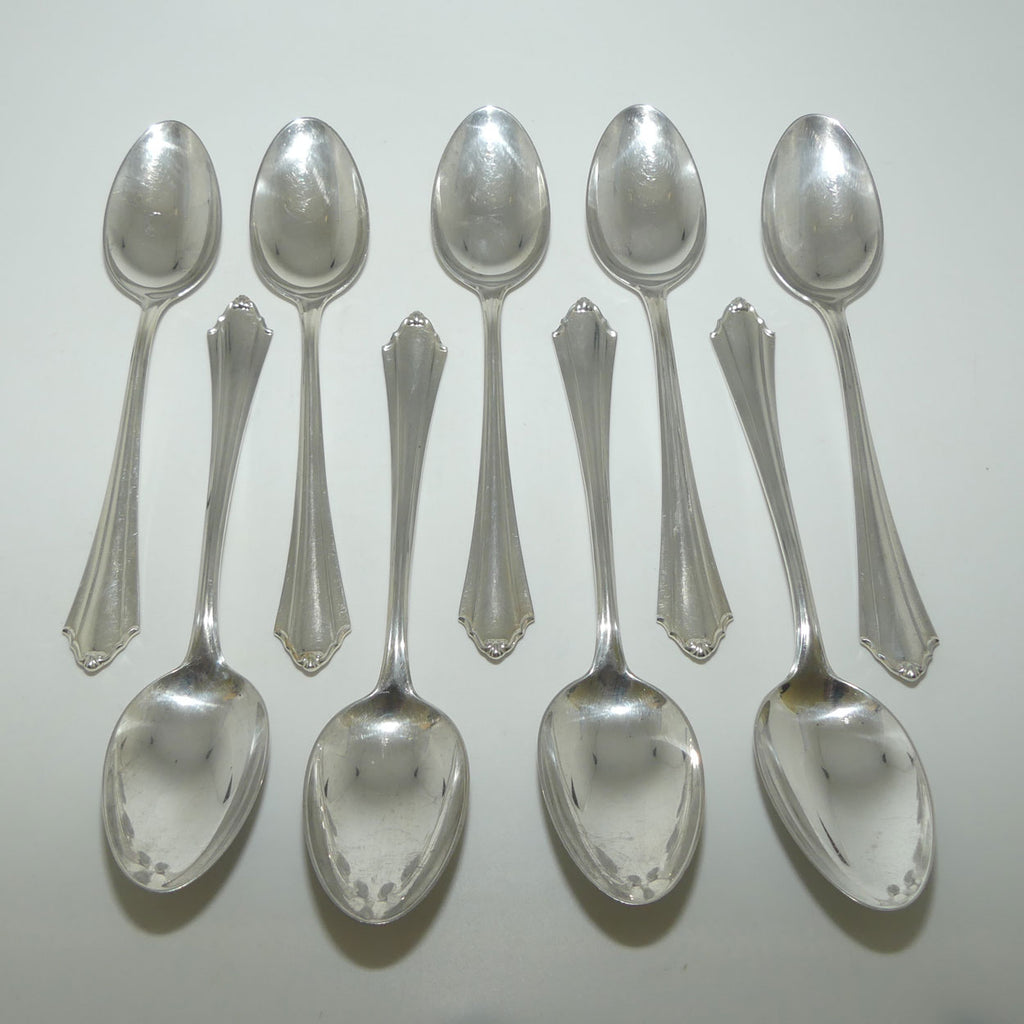 German Silver | 800 | Set of 9 large spoons in roll | 587 grams