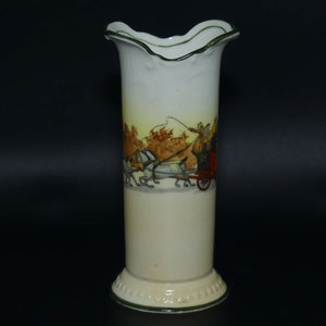 Royal Doulton Coaching Days | White Ground miniature flared rim vase E3804