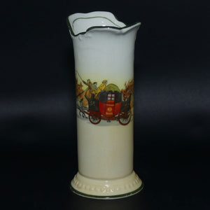 Royal Doulton Coaching Days | White Ground miniature flared rim vase E3804