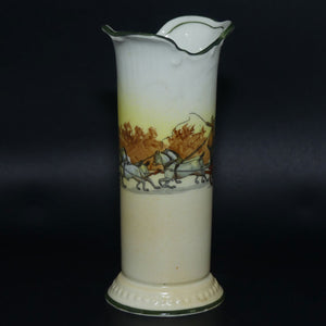 Royal Doulton Coaching Days | White Ground miniature flared rim vase E3804