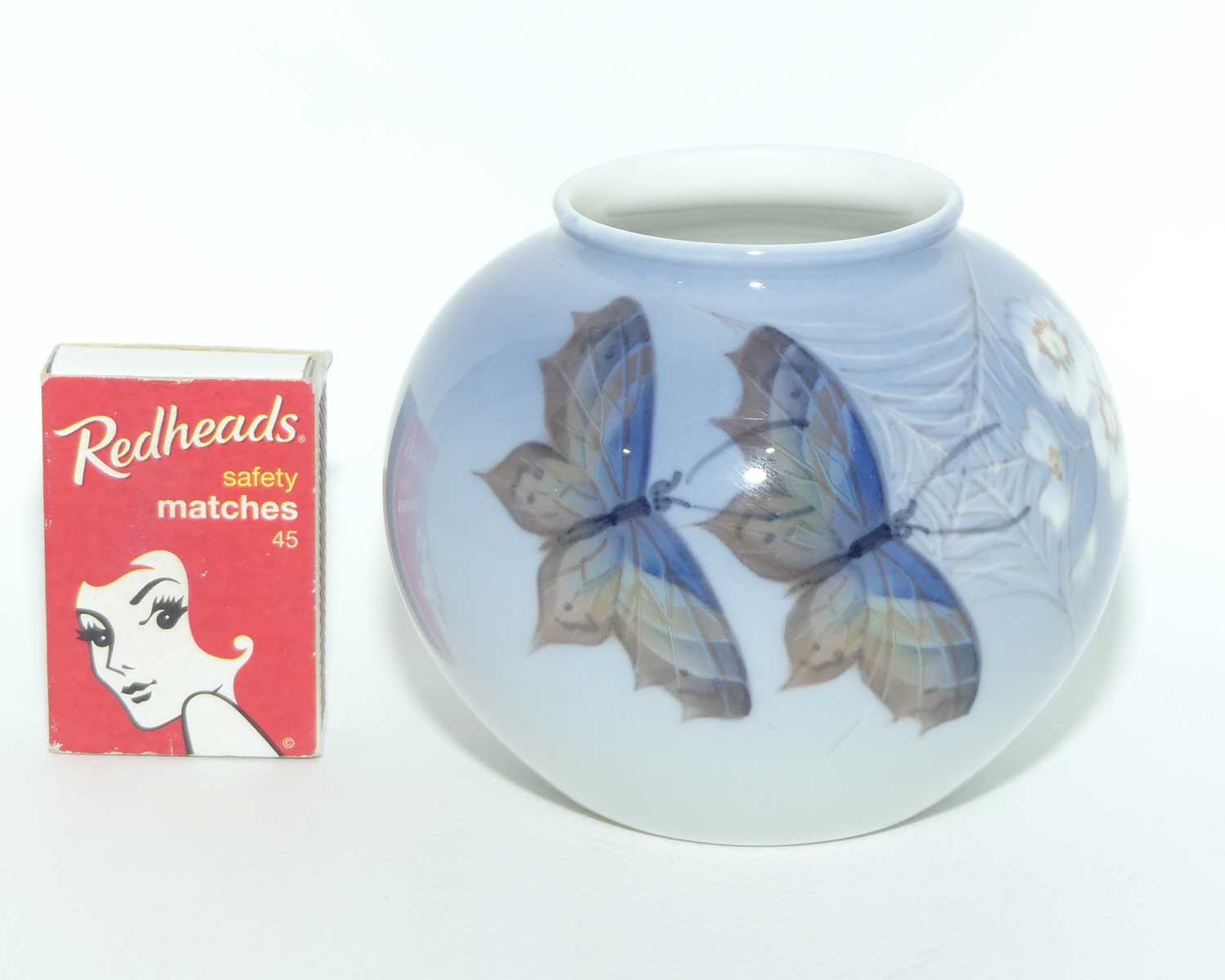 Royal Copenhagen vase | Butterflies and Spider Web | #2390