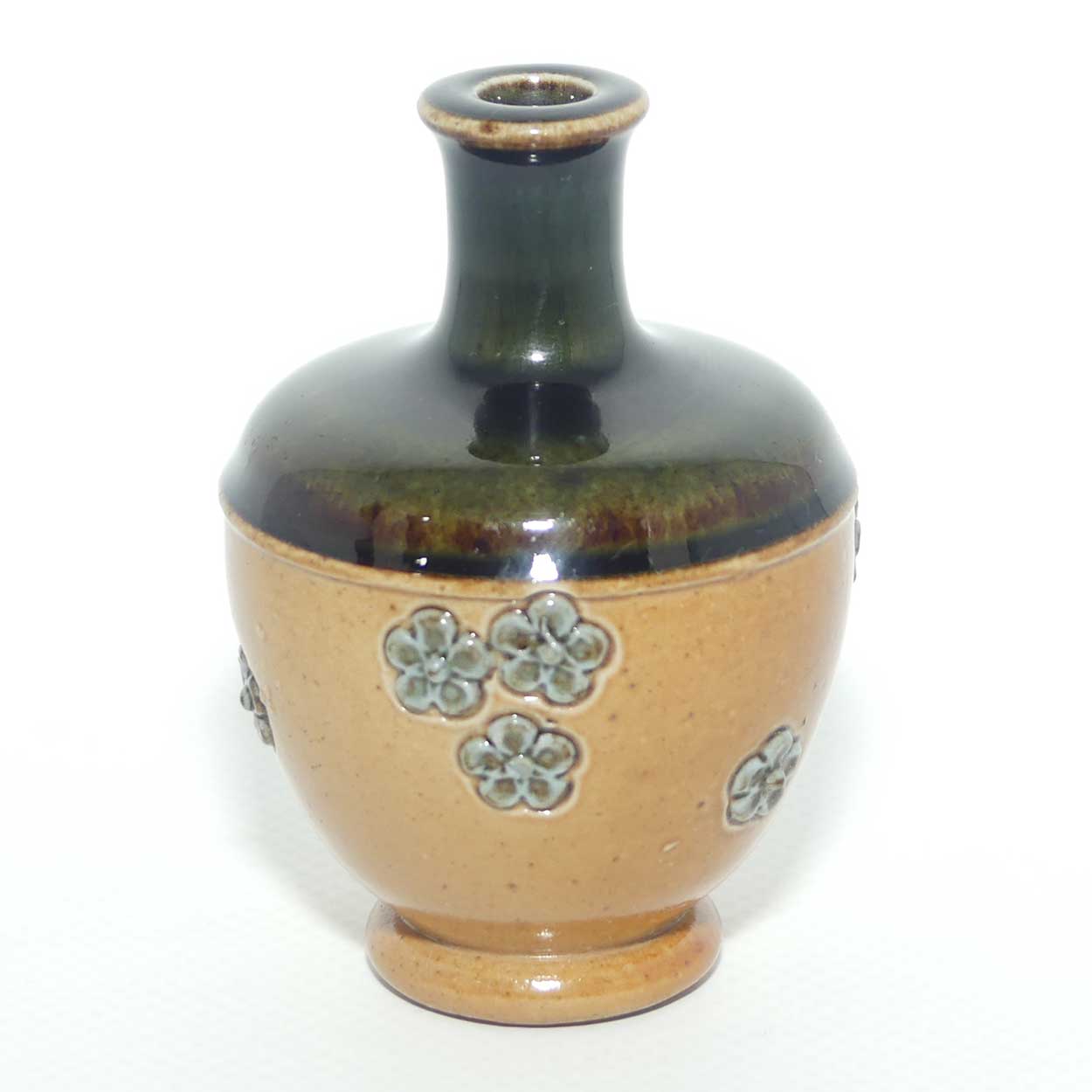 Royal Doulton Lambeth miniature vase decorated with blue flowers | Shape 8301
