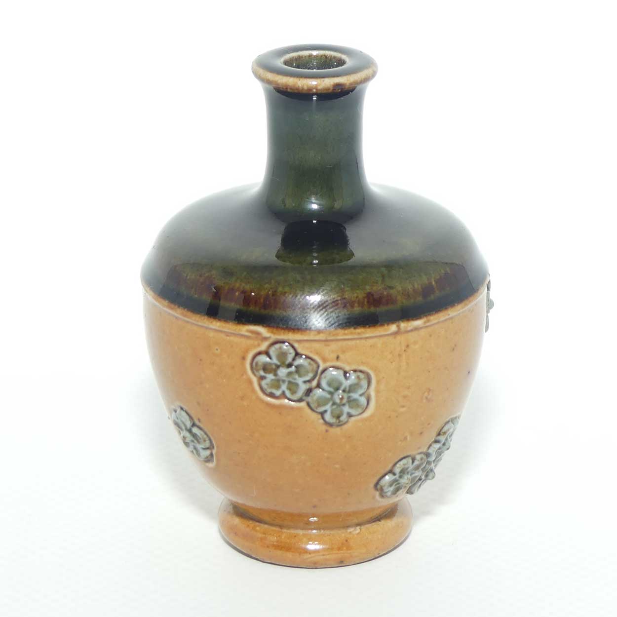 Royal Doulton Lambeth miniature vase decorated with blue flowers | Shape 8301