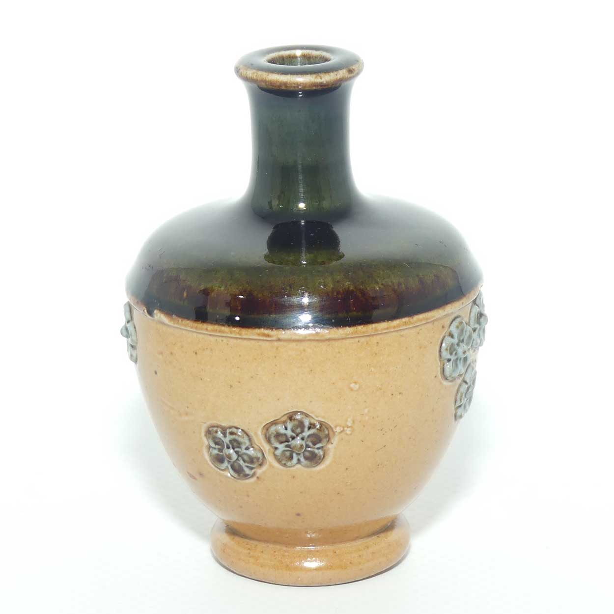 Royal Doulton Lambeth miniature vase decorated with blue flowers | Shape 8301