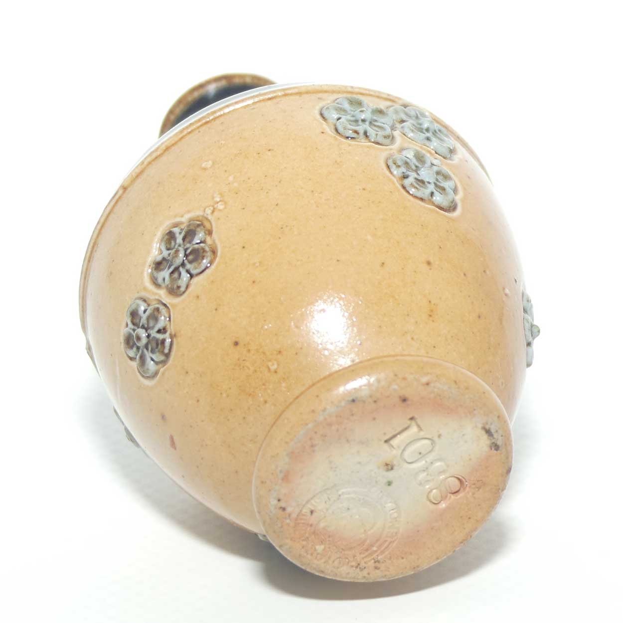 Royal Doulton Lambeth miniature vase decorated with blue flowers | Shape 8301