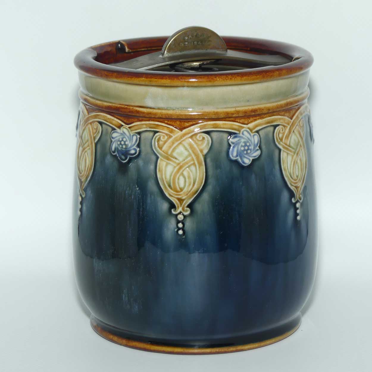 Royal Doulton stoneware tobacco jar | tobacco humidor 8345 | Scrolling design