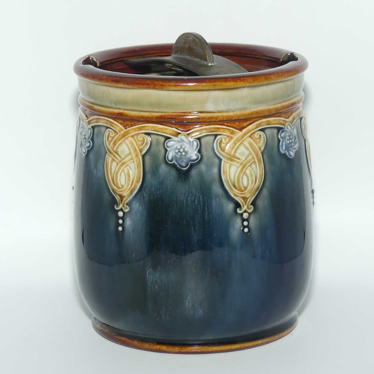 Royal Doulton stoneware tobacco jar | tobacco humidor 8345 | Scrolling design