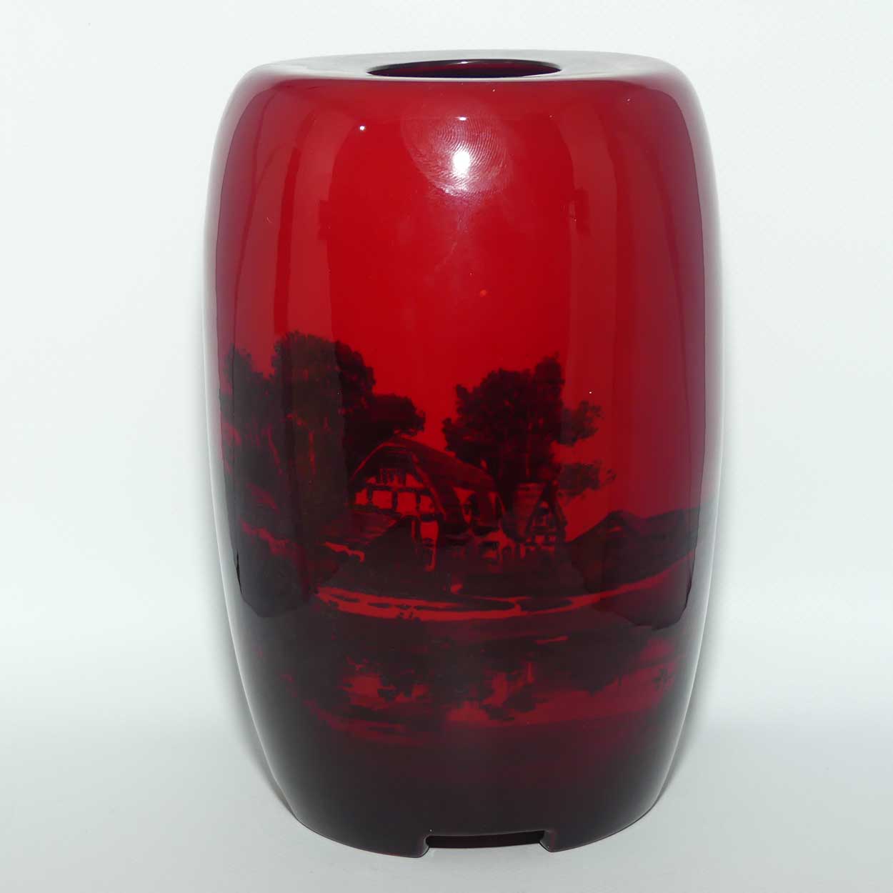 Royal Doulton Flambe Countryside vase with unusual 4 footed base | Shape 8918