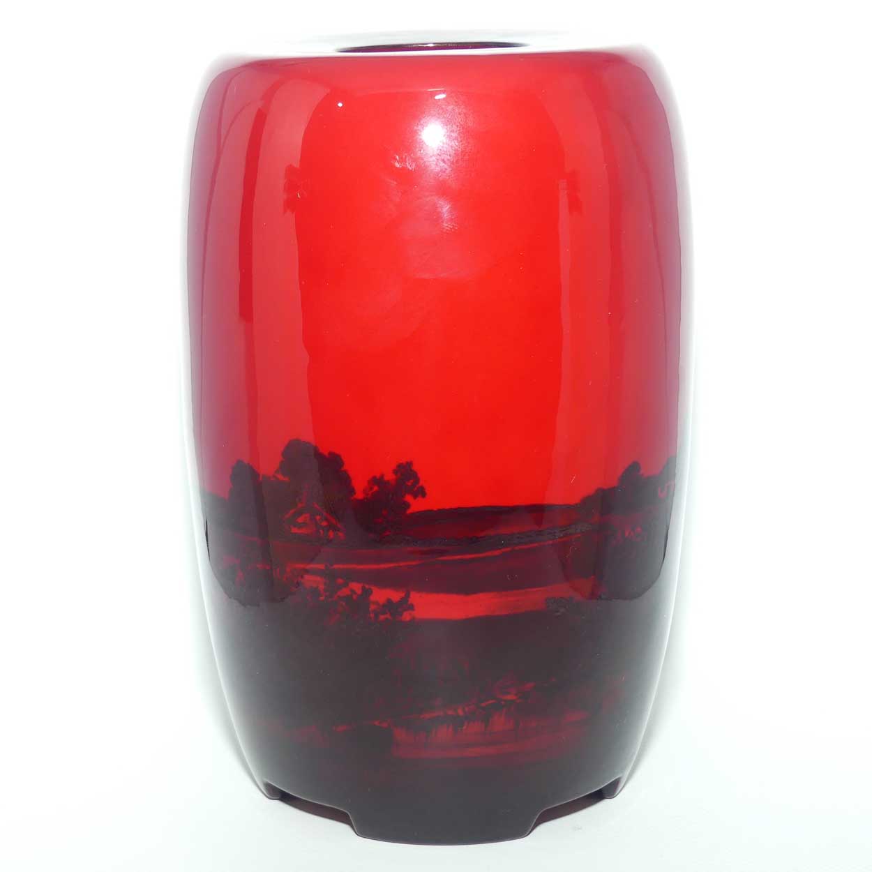 Royal Doulton Flambe Countryside vase with unusual 4 footed base | Shape 8918