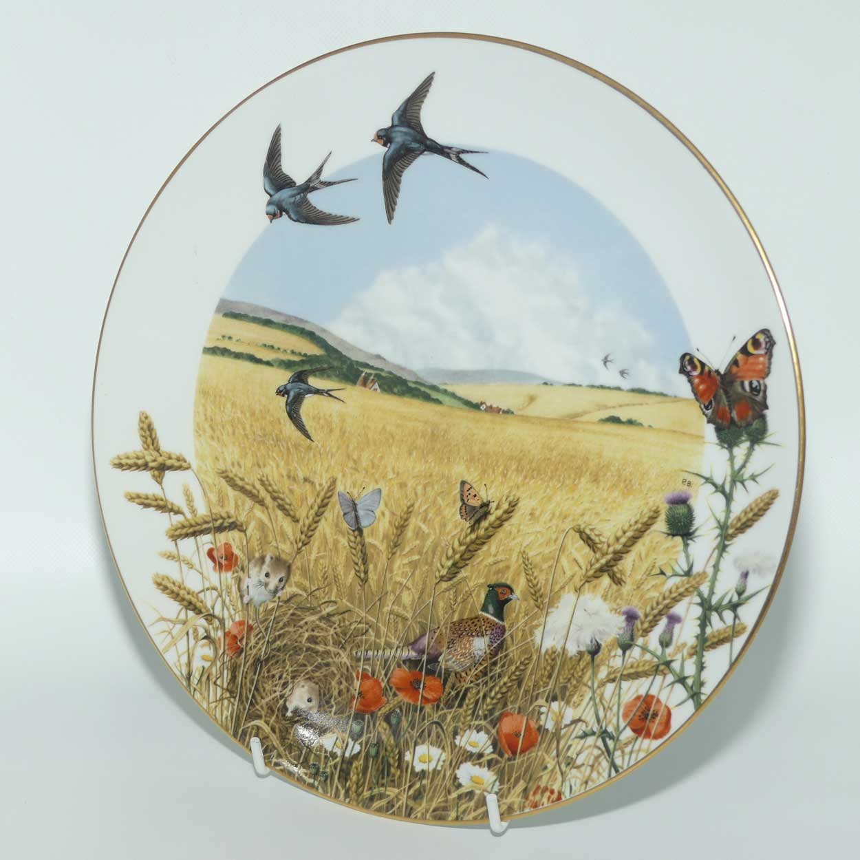 Royal Worcester for Franklin Porcelain | Peter Barnett | Months series | plate #8 | The Wheatfields in August