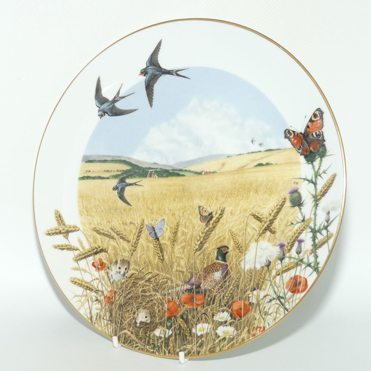 Royal Worcester for Franklin Porcelain | Peter Barnett | Months series | plate #8 | The Wheatfields in August