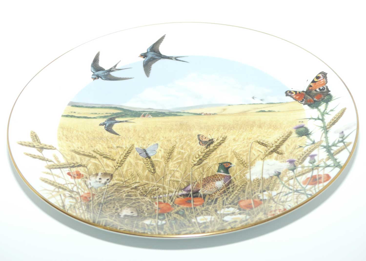 Royal Worcester for Franklin Porcelain | Peter Barnett | Months series | plate #8 | The Wheatfields in August