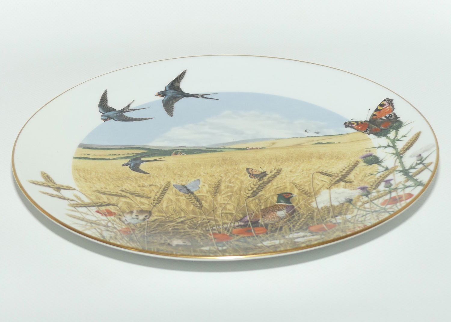 Royal Worcester for Franklin Porcelain | Peter Barnett | Months series | plate #8 | The Wheatfields in August