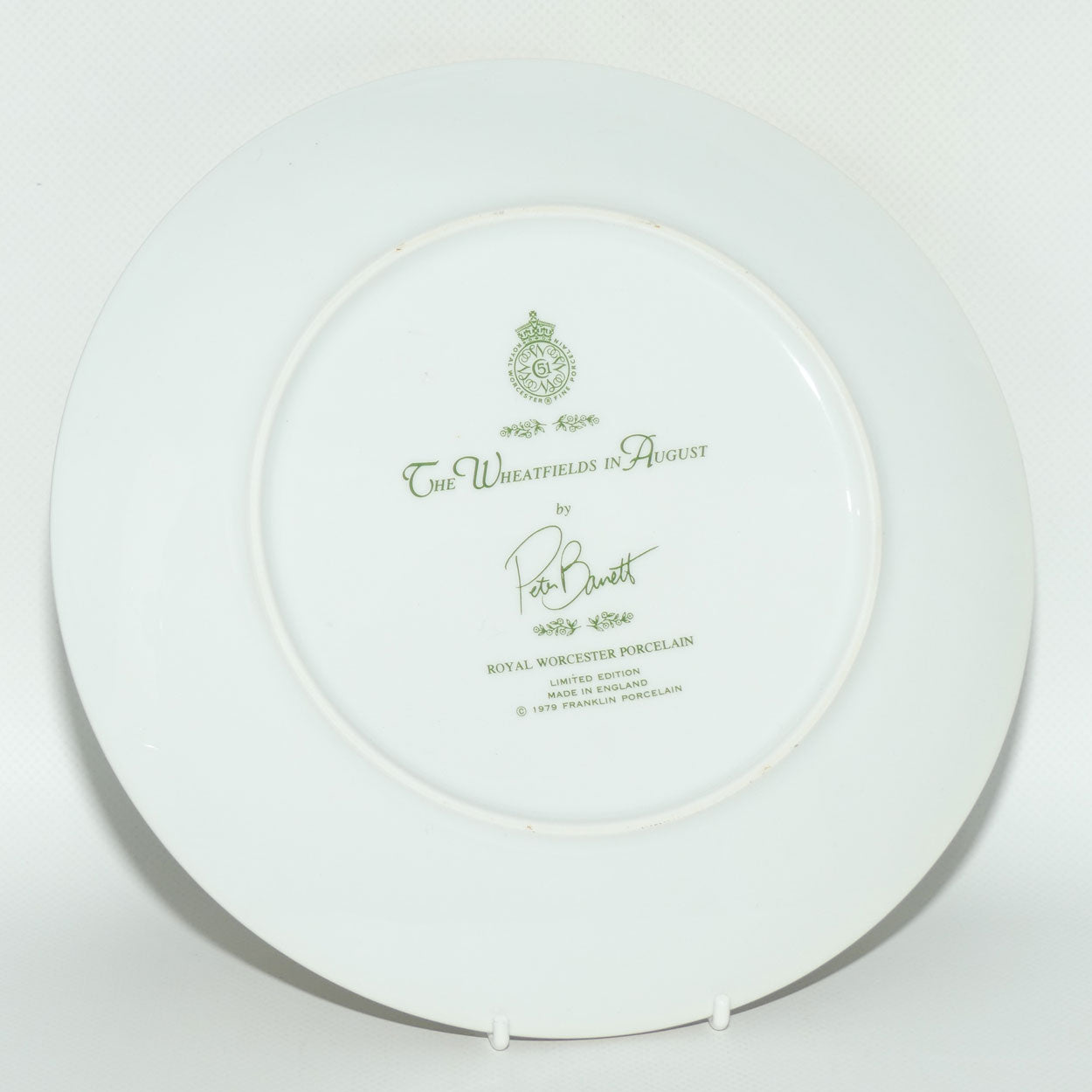 Royal Worcester for Franklin Porcelain | Peter Barnett | Months series | plate #8 | The Wheatfields in August