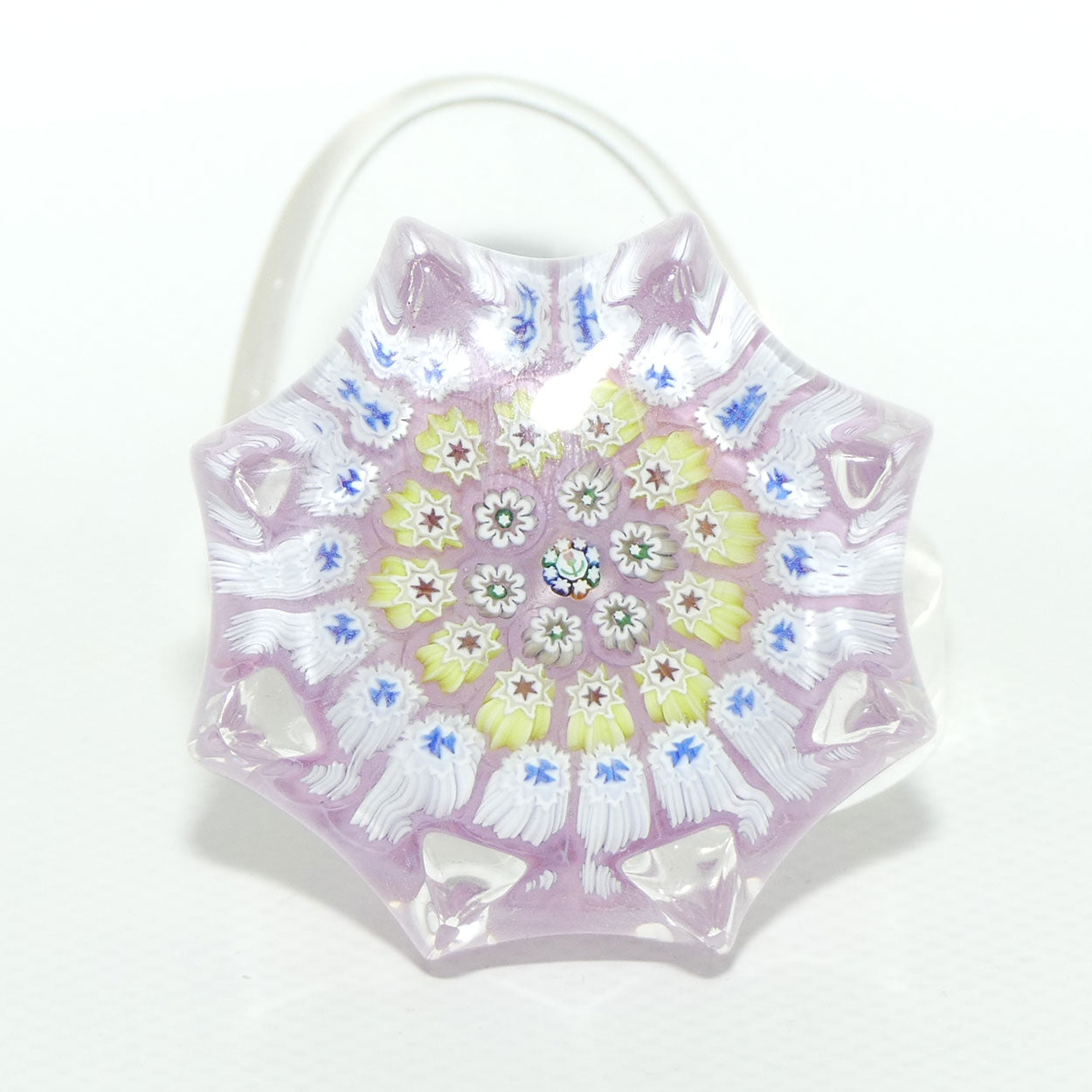 John Deacons Scotland Millefiori Concentric miniature paperweight | Star | Mauve